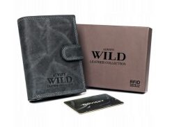 Portfel czarny Always Wild N4L-P-CHM-1010 BLACK. Czarne portfele męskie Always Wild, bez wzorów, z nubiku. Za 50.00 zł.