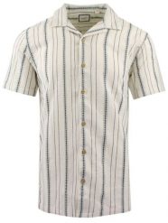 Weekendowa Koszula Męska - Brave Soul - Ecru w Paski. Koszule męskie Brave Soul, l, bez wzorów, z bawełny, sportowe, bez kołnierzyka, bez ramiączek. Za 129.00 zł.