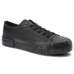 Czarne Trampki Big Star Damskie Stylowe Półbuty. Czarne trampki i tenisówki damskie BIG STAR, z aplikacjami, ze skóry ekologicznej, bez zapięcia. Za 99.00 zł.