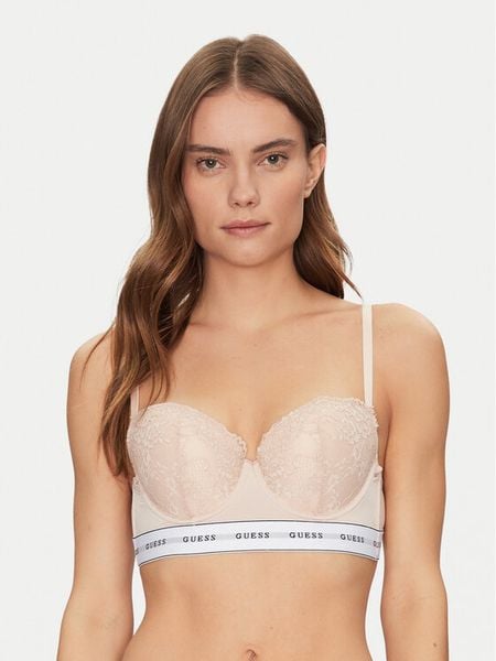 Guess Biustonosz balkonetka O2BC06 KBBT0 Beżowy. Brązowe biustonosze Guess, z aplikacjami, z syntetyku. Za 129.99 zł.