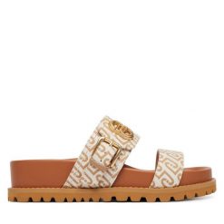 Klapki Liu Jo. Brązowe klapki damskie Liu Jo, bez wzorów, bez obcasa, bez zapięcia. Za 469.99 zł.