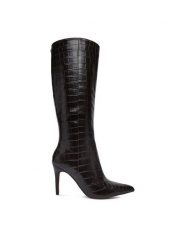 Nine West Kozaki CEO-SL95027 01 Brązowy ciemny. Brązowe kozaki damskie Nine West, bez wzorów, bez obcasa, na szpilce, bez zapięcia. Za 329.99 zł.