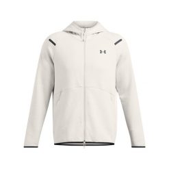 Bluza z kapturem z pełnym zamkiem błyskawicznym Under Armour Unstoppable Fleece. Białe bluzy męskie Under Armour, m, bez wzorów, casualowe, bez ramiączek, z kapturem. Za 480.70 zł.