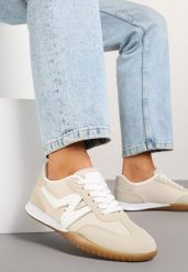 Beżowe Sneakersy Typu Klasyczne Tenisówki Zdobione Przeszyciami Elanioria. Brązowe trampki i tenisówki damskie Renee, z aplikacjami, z jeansu, bez zapięcia. Za 74.99 zł.