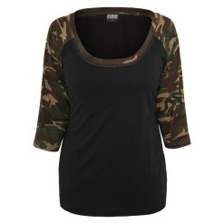 Koszulka damska Urban Classic raglan 2.0. Czarne koszulki sportowe damskie Urban Classics, bez wzorów, bez ramiączek. Za 94.50 zł.