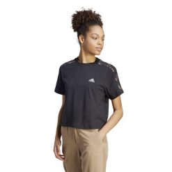 Koszulka z krótkim rękawem damska Adidas Gym & Pilates. Czarne bluzki damskie Adidas, s, bez wzorów, z bawełny, eleganckie, bez kołnierzyka, bez ramiączek. W wyprzedaży za 129.99 zł.