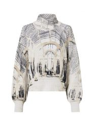 Monari Sweter damski z dzianiny Kobiety Bawełna biały|czarny|beżowy wzorzysty, 44. Białe swetry nierozpinane damskie Monari, bez wzorów, z bawełny, bez kołnierzyka, bez ramiączek. Za 699.95 zł.