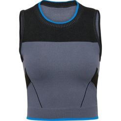 Damski bezszwowy tank top Hummel. Niebieskie topy damskie Hummel, bez wzorów, bez kołnierzyka, bez ramiączek. Za 189.00 zł.