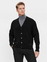 Calvin Klein Kardigan K10K112260 Czarny Regular Fit. Czarne swetry męskie Calvin Klein, l, bez wzorów, z wełny, bez kołnierzyka, bez ramiączek. Za 379.99 zł.