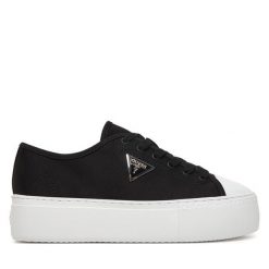 Trampki Guess. Czarne trampki i tenisówki damskie Guess, z aplikacjami, bez zapięcia. Za 519.99 zł.