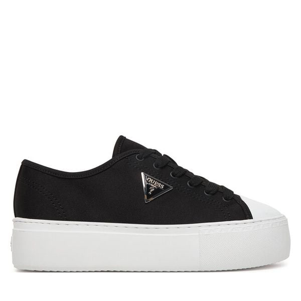 Trampki Guess. Czarne trampki i tenisówki damskie Guess, z aplikacjami, bez zapięcia. Za 283.99 zł.