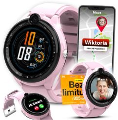 Smartwatch JG Smart KT26LTE Różowy. Czerwone zegarki smartwatch JG Smart, bez wzorów. Za 389.99 zł.