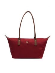 Tommy Hilfiger Torebka Popette East West Tote AW0AW19211 Czerwony. Czerwone shopperki damskie Tommy Hilfiger, bez wzorów, z materiału, bez dodatków. Za 409.99 zł.