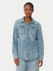 Tommy Hilfiger Koszula jeansowa WW0WW43730 Niebieski Slim Fit. Niebieskie koszule damskie Tommy Hilfiger, bez wzorów, z bawełny, bez kołnierzyka, bez ramiączek. Za 379.06 zł.