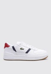 Tenisówki Lacoste Model T-clip Set Kolor Biały. Białe trampki męskie Lacoste, bez wzorów, z materiału, klasyczne, bez zapięcia. Za 432.40 zł.