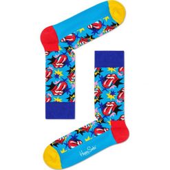 Happy Socks - Skarpety Rolling Stones I Got The Blue. Niebieskie skarpety męskie Happy Socks, bez wzorów, z bawełny. W wyprzedaży za 34.90 zł.