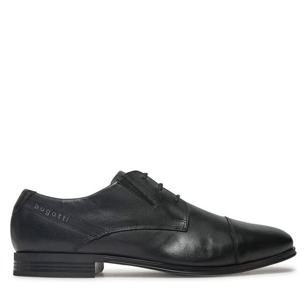 Półbuty Bugatti. Czarne buty wizytowe męskie Bugatti, bez wzorów, bez obcasa, bez zapięcia. Za 259.99 zł.