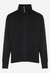 Czarna Bluza Zapinana na Suwak z Wsuwanymi Kieszeniami Zorda. Czarne bluzy męskie Born2be, m, bez wzorów, z jeansu, bez ramiączek, bez kaptura. Za 69.99 zł.