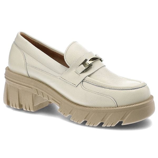 Białe Półbuty Lemar Wygodne Skórzane Buty. Białe półbuty damskie Lemar, na lato, z aplikacjami, ze skóry, eleganckie, bez obcasa, bez zapięcia. Za 329.00 zł.