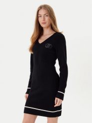 Liu Jo Sukienka dzianinowa TF5253 MS63L Czarny Regular Fit. Czarne sukienki damskie Liu Jo, l, bez wzorów, z dzianiny, bez kołnierzyka, bez ramiączek. Za 469.99 zł.