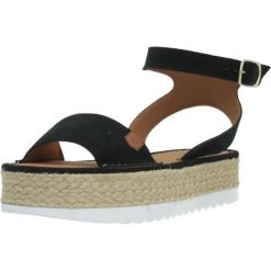Sandały POPA KALAMIS Czarny. Czarne sandały damskie POPAL, bez wzorów, ze skóry, bez obcasa, bez zapięcia. Za 266.99 zł.