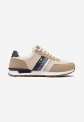 Beżowe Buty Sportowe przed Kostkę z Ozdobną Wstawką Orietna. Brązowe buty sportowe męskie Born2be, bez wzorów, przed kostkę, bez zapięcia. Za 109.99 zł.