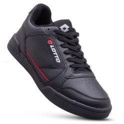 Buty sportowe LOTTO NANDU sneakersy. Czarne obuwie sportowe damskie Lotto, bez wzorów, bez zapięcia, trekkingowe. W wyprzedaży za 129.00 zł.