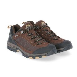 Buty trekkingowe Trespass SCARP - męskie, wodoodporne. Brązowe trekkingi męskie Trespass, z materiału, przed kostkę, bez zapięcia. Za 238.70 zł.