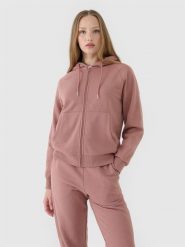 4F Bluza dresowa rozpinana z kapturem damska - brązowa XL. Brązowe bluzy damskie 4F, xl, bez wzorów, z bawełny, sportowe, bez ramiączek, z kapturem. W wyprzedaży za 99.99 zł.