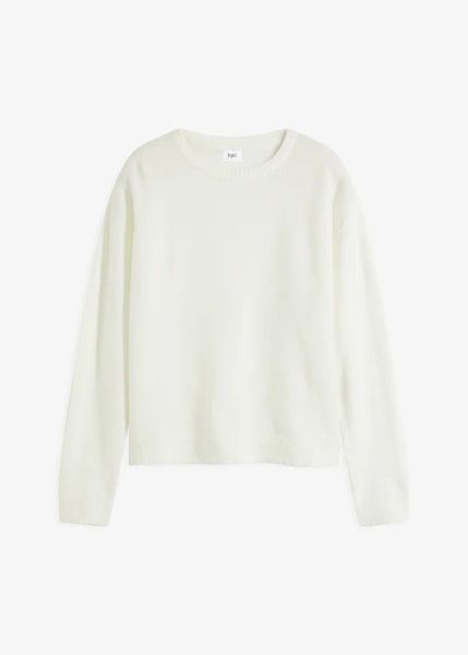 Sweter oversize. Niebieskie swetry nierozpinane damskie bonprix, bez wzorów, bez kołnierzyka, bez ramiączek. Za 82.99 zł.