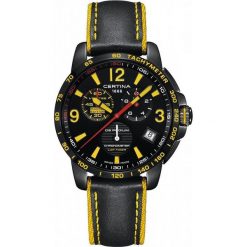 RABAT ZEGAREK CERTINA DS Podium Chrono Lap Timer Racing Edition C034.453.36.057.10. Czarne zegarki męskie CERTINA, bez wzorów, z koronki, ze stali. W wyprzedaży za 2,587.20 zł.