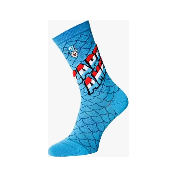Stance Skarpety Captain America , niebieski, rozmiar L. Niebieskie skarpety męskie Stance, bez wzorów, z dzianiny. W wyprzedaży za 49.99 zł.