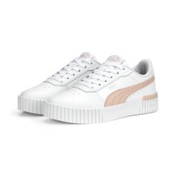 Buty do chodzenia damskie Puma Carina 2.0 JR. Białe obuwie sportowe damskie Puma, bez wzorów, z gumy, bez zapięcia, trekkingowe. Za 234.00 zł.