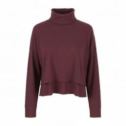 American Eagle Outfitters Bluza Damska Cropped Oversized Burgundy S. Czerwone bluzy damskie 55PROTEC, s, bez wzorów, z elastanu, bez ramiączek, bez kaptura. Za 266.99 zł.