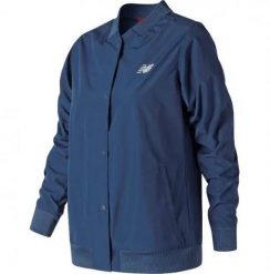 Damska kurtka New Balance Coaches Jacket WJ83529CT. Niebieskie kurtki sportowe damskie New Balance, s, bez wzorów, z materiału, bez ramiączek, bez kaptura, na fitness i siłownię. Za 119.00 zł.