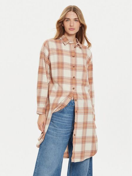 Roxy Sukienka koszulowa Aqua Waves ERJWT03637 Beżowy Loose Fit. Brązowe sukienki damskie Roxy, xs, bez wzorów, z bawełny, bez kołnierzyka, bez ramiączek, koszulowe. Za 139.99 zł.