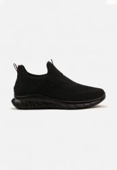 Czarno-Czerwone Wsuwane Buty Sportowe z Elastyczną Cholewką w Skarpetkowym Stylu Kalilena. Czarne buty sportowe męskie Born2be, bez wzorów, z jeansu, bez zapięcia, na fitness i siłownię. Za 69.99 zł.
