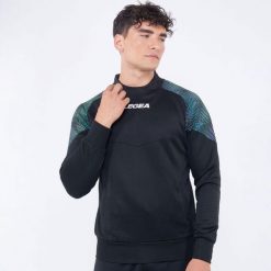 Kobieta Bieganie Kurtka Lekka z Kapturem Czarny-Zielony Tiffany. Czarne kurtki sportowe damskie Legea, xl, bez wzorów, z bawełny, bez ramiączek, z kapturem, do biegania. Za 128.00 zł.