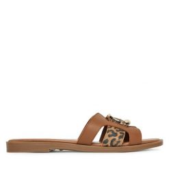 Klapki MEXX. Brązowe klapki damskie Mexx, bez wzorów, bez obcasa, bez zapięcia. Za 229.99 zł.