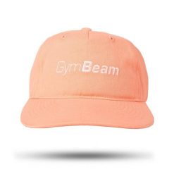 Czapka unisex fitness z zakrzywionym daszkiem łososiowa Dad Cap. Czerwone czapki damskie GYMBEAM, bez wzorów, z bawełny, sportowe. Za 55.90 zł.