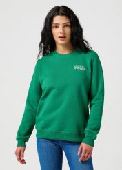 LEE DAMSKA BLUZA REGULAR SWEAT VERDANT GREEN 112356509 W6S6014320. Zielone bluzy damskie Lee, s, bez wzorów, bez ramiączek, bez kaptura. Za 199.99 zł.