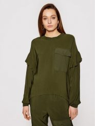 TWINSET Bluzka 211TT2163 Zielony Regular Fit. Zielone bluzki damskie Twinset, bez wzorów, z wiskozy, bez kołnierzyka, bez ramiączek. Za 769.99 zł.
