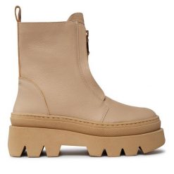 Botki R.Polański. Brązowe botki damskie R.Polański, bez wzorów, bez obcasa, na płaskiej podeszwie, bez zapięcia. Za 729.99 zł.