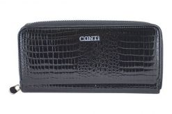 Portfel skórzany CONTI czarny 111-A-1. Czarne portfele damskie ze skóry. Za 159.99 zł.