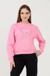 GUESS Różowa bluza Icon. Czerwone bluzy damskie Guess, s, z aplikacjami, bez ramiączek, bez kaptura. W wyprzedaży za 326.99 zł.