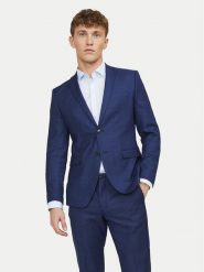 Jack & Jones Marynarka Solaris 12141107 Niebieski Slim Fit. Niebieskie marynarki męskie Jack & Jones, m, bez wzorów, z syntetyku, biznesowe, bez kołnierzyka, bez ramiączek. Za 629.99 zł.