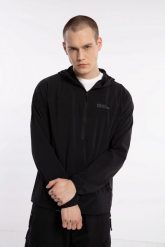 MĘSKA KURTKA Jack Wolfskin Jacket PRELIGHT OVERHEAD M 1307561-6-L. Czarne kurtki męskie Jack Wolfskin, l, bez wzorów, z dresówki, sportowe, bez kaptura. Za 519.00 zł.