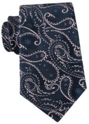 Granatowy Krawat z Jasnoróżowym Wzorem Paisley - Alties. Niebieskie krawaty i muchy Alties, bez wzorów, z tkaniny, eleganckie. Za 55.00 zł.