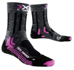 Skarpety sportowe X-Socks Trekking Summer. Szare skarpetki damskie X-Socks, bez wzorów, z materiału. Za 29.49 zł.