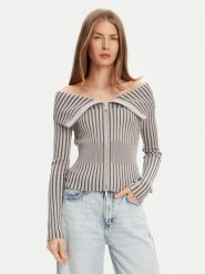 Guess Sweter W5YR03 Z30I2 Szary Slim Fit. Szare swetry nierozpinane damskie Guess, m, z aplikacjami, z wiskozy, bez kołnierzyka, bez ramiączek. Za 429.99 zł.